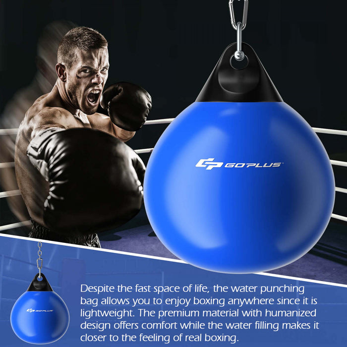 Goplus 18\" 110lbs Heavy Water Filled Punching Aqua Training Boxing Bag Home Gym Hook Blue