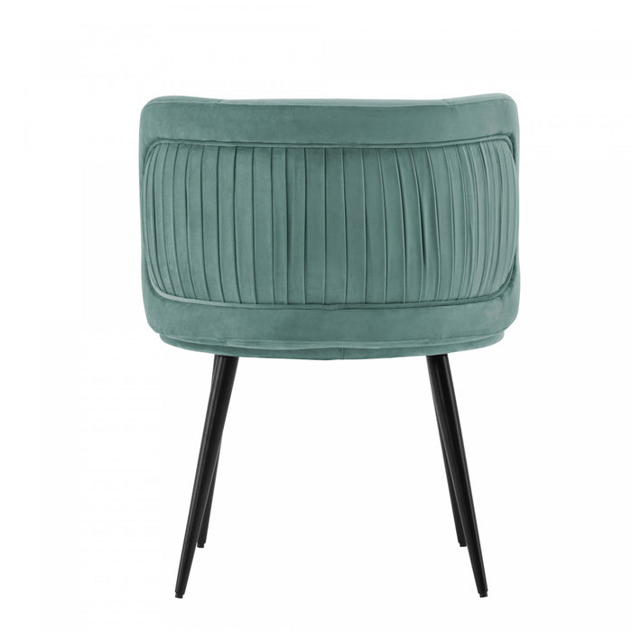 Kaya Modern Wood Velvet Dining Chair in Mint Green - Set of 2
