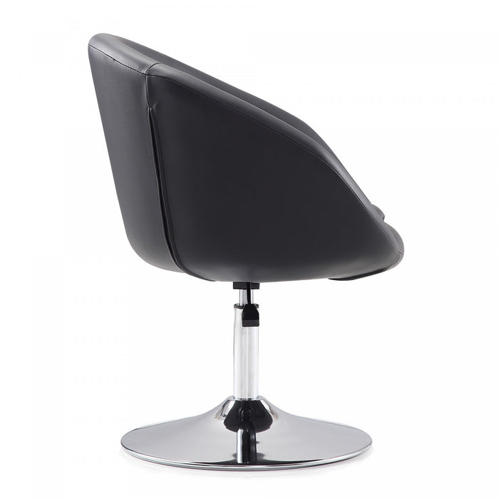 Hopper Modern Upholstered Swivel Lounge Chair in Black - Set of 2 Accent Chair