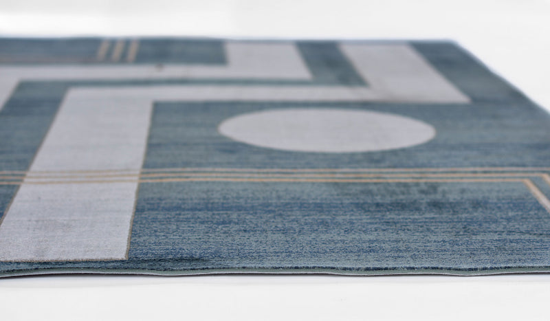 Erisa Contemporary 7'9\" x 9'10\" Area Rug in Blue Indoor Area Rug