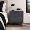Elara Contemporary 18" Solid Wood Nightstand in Charcoal Gray (2-Drawer) | Table de nuit contemporaine Elara 18" en bois massif gris charbon (2 tiroirs)