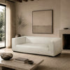 Lukas Contemporary Modern 89" Upholstered Sofa in Cream | Canape contemporain moderne Lukas 89" en tissu creme