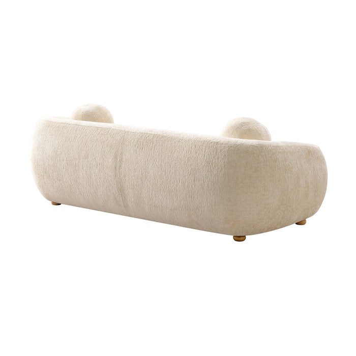 Tribeca Mid-Century Modern 86\" Chenille Sofa in Cream