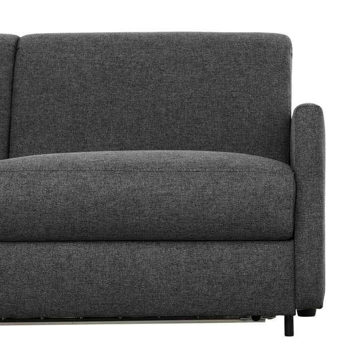 Brix 70 in. Textured Weave Euro Sofa Bed with Memory Foam Mattress - Graphite
