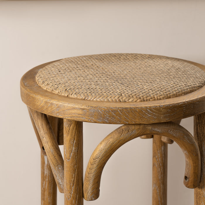 Rae Backless Rattan Barstool - Natural