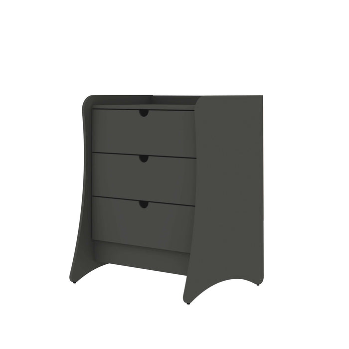 Coney Mid-Century Modern 3-Piece Dresser Set in Charcoal Gray