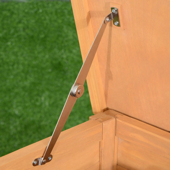 Pawhut 2-tier Chicken Coop Wooden Hen House Rabbit Hutch Poultry Cage Pen Outdoor Backyard With Run Ladder