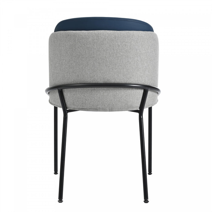Olivia Set of 2 Modern Dining Chair with Slanted Legs and Adjustable Feet,Blue&Gray