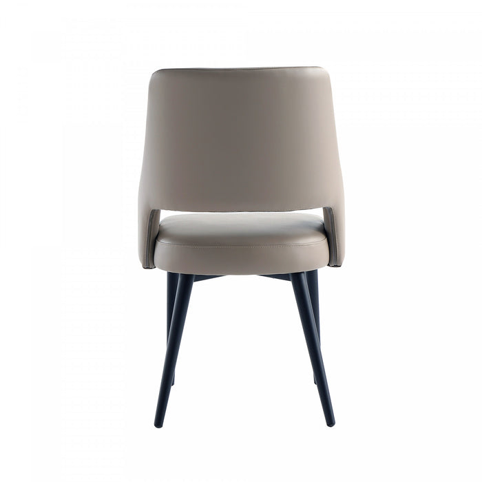 Tremont Modern Metal Vegan Leather Dining Chair in Taupe
