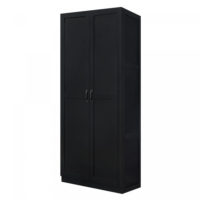 Cornelia Modern 30\" Storage Cabinet in Black (7-Shelf)