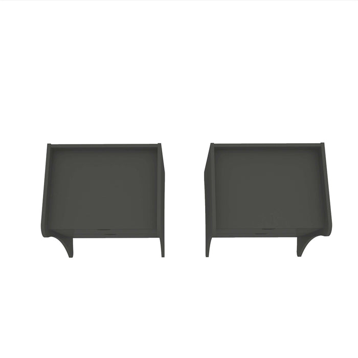 Coney Mid-Century Modern 20\" Nightstand in Charcoal Gray (2-Drawer) - Set of 2