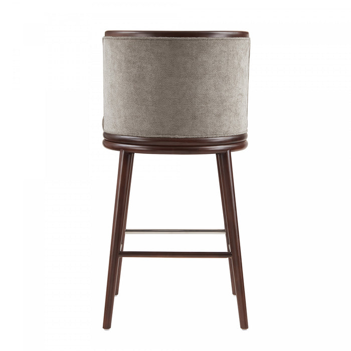Evalyn Modern Wood Upholstered Barstool in Dove - Set of 2