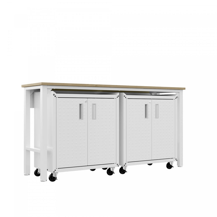 Fortress Modern 3-Piece Garage Set in White Garage Storage