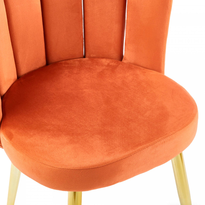 Lila Velvet Dining Chairs Set of 2,Orange Accent Chair
