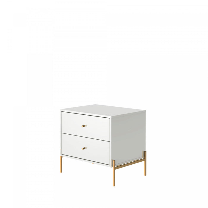 Jasper Modern 25\" Nightstand in White (2-Drawer) - Set of 2