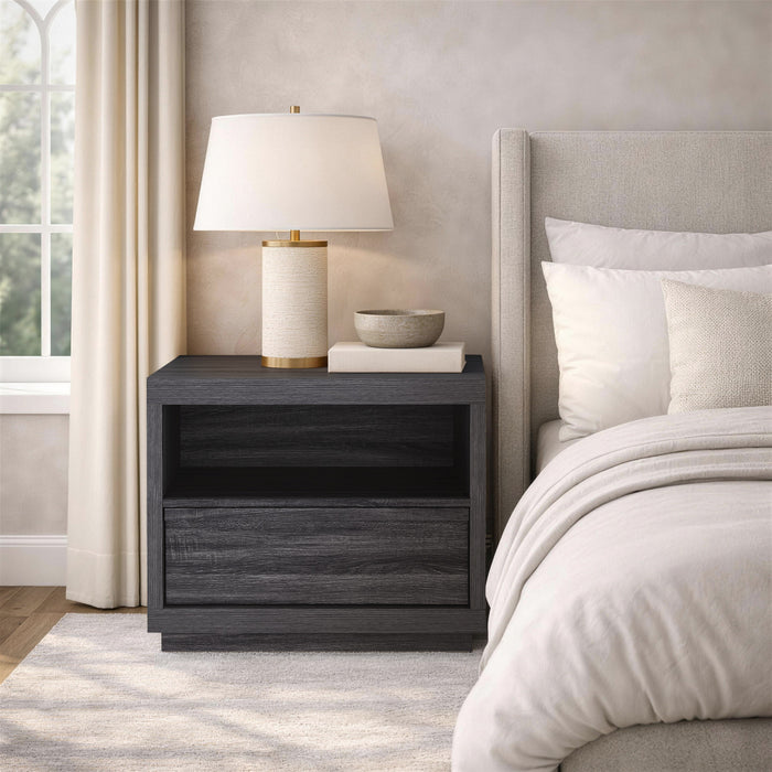 Navis Contemporary 26\" Nightstand in Charcoal Gray (1-Drawer)