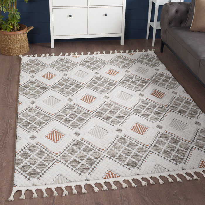 Quinto Twinkle Orange Shag Area Rug - 6'3\" x 9'