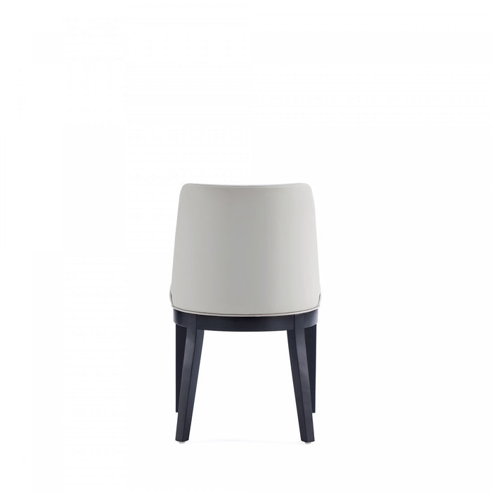 Gansevoort Modern Wood Vegan Leather Dining Chair in Stone Gray - Set of 4