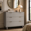 Elara Contemporary 38" Solid Wood Dresser in Light Gray (3-Drawer) | Commode contemporaine Elara 38" en bois massif, gris clair (3 tiroirs)