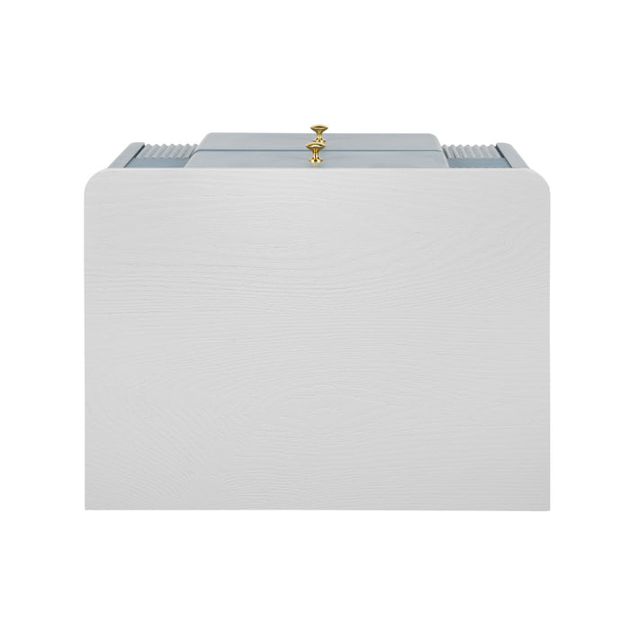 Lila Modern Nightstand with Storage Drawers and Metal Handles,Blue