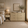 Evelyn Modern 60" Dresser in Natural (6-Drawer) | Commode moderne Evelyn 60" en naturel (6 tiroirs)