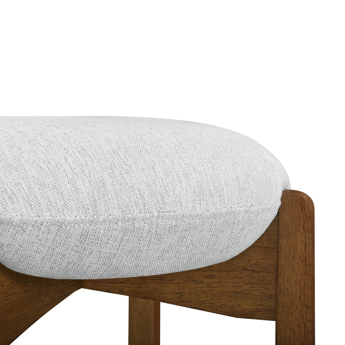 Olivia Rubberwood Indoor Round Seat Bar Stool Set of 2 with Durable Frame and Fabric