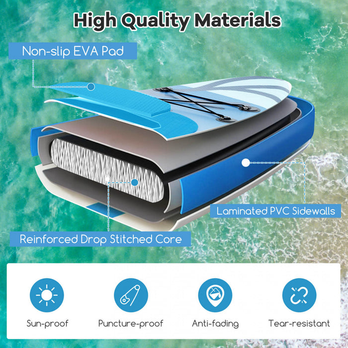 Goplus Large Inflatable Sup Board, Portable Paddle Board With 5d Rings Stand Up Paddle Board For Youth & Adult Navy