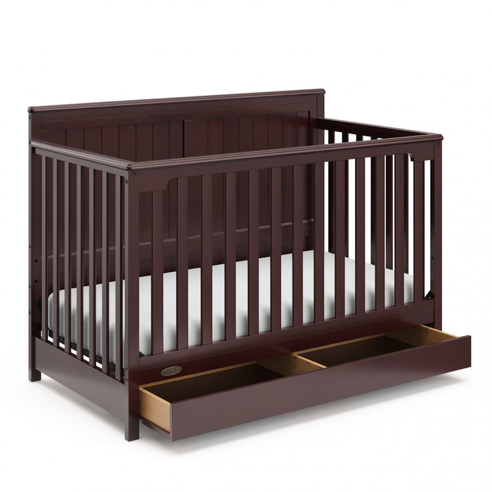 Graco Hadley 5-in-1 Convertible Crib with Drawer - Espresso