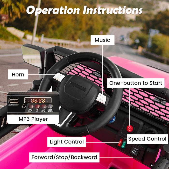 Costway 12v Battery Powered Ride On Truck Electric Kids Ride On Car With Remote Control 4-wheel Vehicle Toy For Boys & Girls