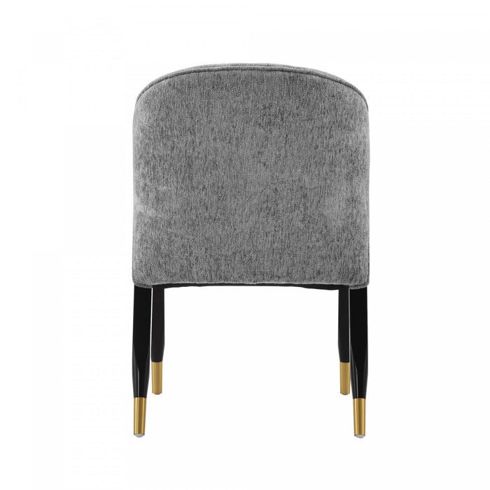 Ola Modern Wood Chenille Dining Chair in Gray - Set of 2