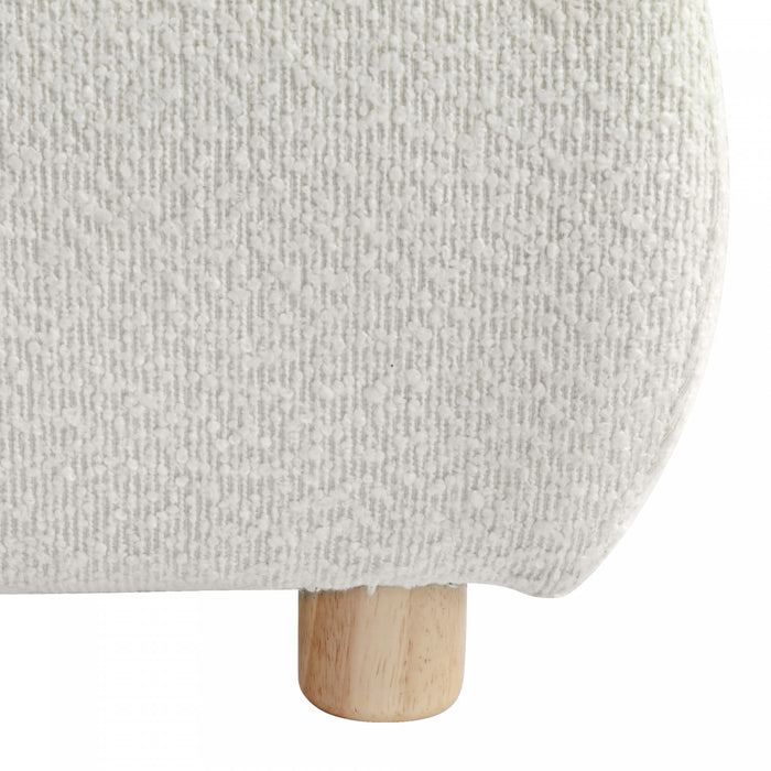 Ava Upholstered Bed with Loop-Pile Fabric,King Size - Light Beige