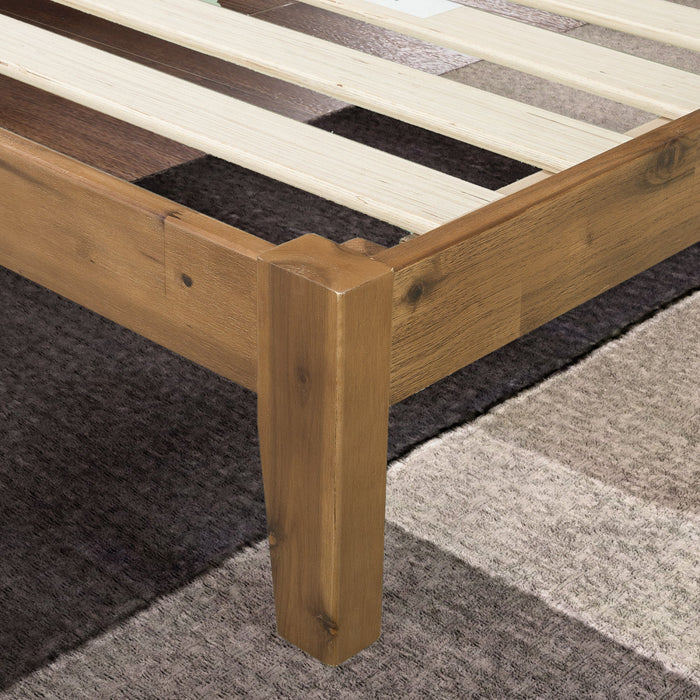 Julia Wood Platform Bed with Headboard - Queen Size