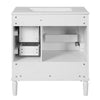 Emerson 30 Inch Bathroom Vanity with Ceramic Sink and Three Drawers, White | Emerson Meuble de salle de bain 30 pouces avec vasque en ceramique et trois tiroirs, Blanc