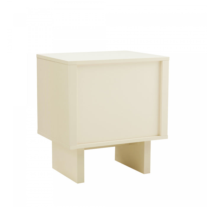 Ella Modern 20\" Nightstand in Cream (1-Drawer) - Set of 2