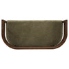 Rattan 47.5 Inch Rattan Upholstered Loveseat with Hand-Woven Backrest, Green, Walnut | Rattan Causeuse Rembourree en Rotin 47.5 po avec Dossier Tisse Main, Vert, Noyer