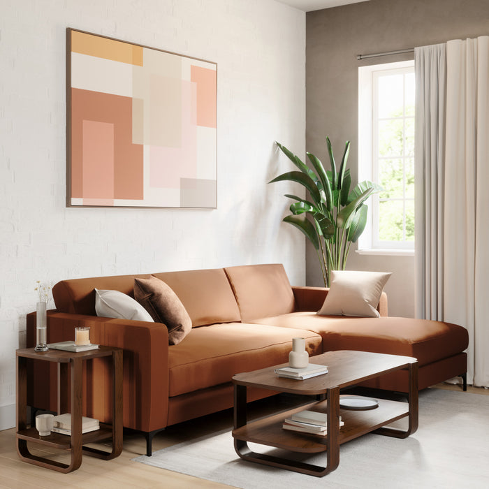 Umbra Modern Solid Wood Bellwood Coffee Table with Shelf - Aged Walnut