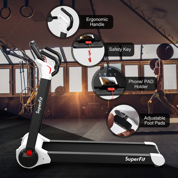 Superfit Folding 2.25hp Electric Treadmill Running Machine App Control Bluetooth