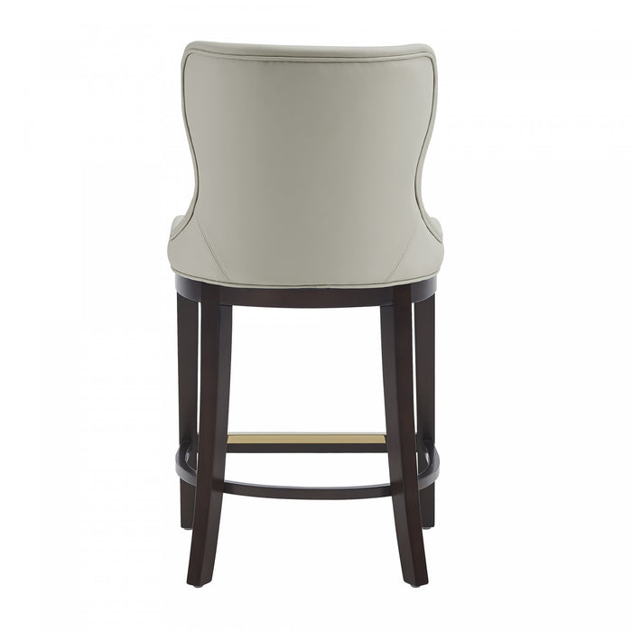 Blair Modern Wood Upholstered Counter Stool in Stone - Set of 3 Bar Stool