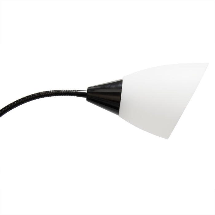 Skye 5 Light Adjustable Gooseneck Floor Lamp, Black & White, 67\"H