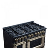 Forno Ambassador 48" Dual Fuel Range, Black, 8 Sealed Burners, 6.7 Cu.Ft. Ovens - FFSGS6199-48CPBLK | Cuisiniere double combustible Ambassador de 48 po, noir, 8 bruleurs scelles, 6,7 pi³ – FFSGS6199-48CPBLK