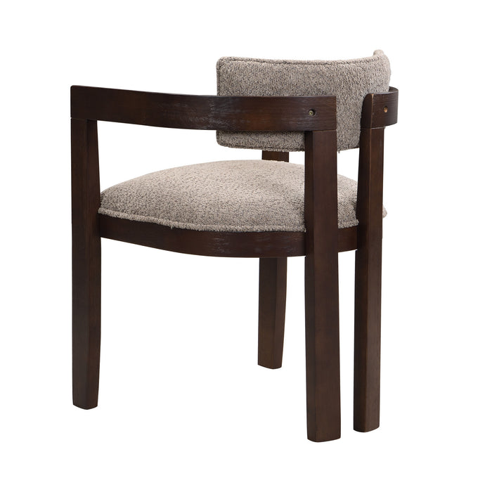 Evelyn Rubberwood Dining Chair with Armrests and Upholstery Seating Set of 2,Espresso