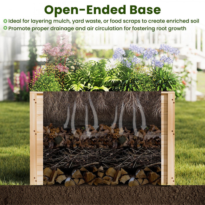 Costway 1 Pcs Elevated Planter Box With Open-ended Base For Deep-rooted Vegetable