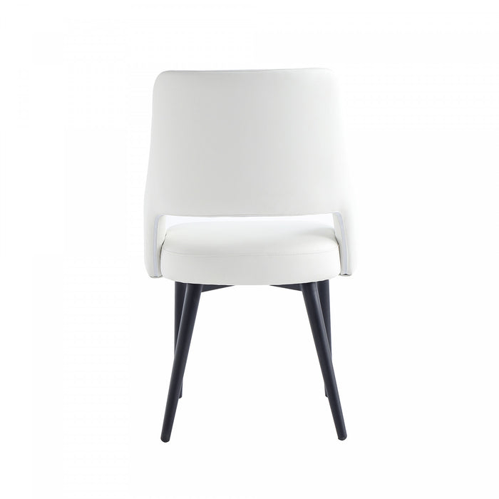 Tremont Modern Metal Vegan Leather Dining Chair in White
