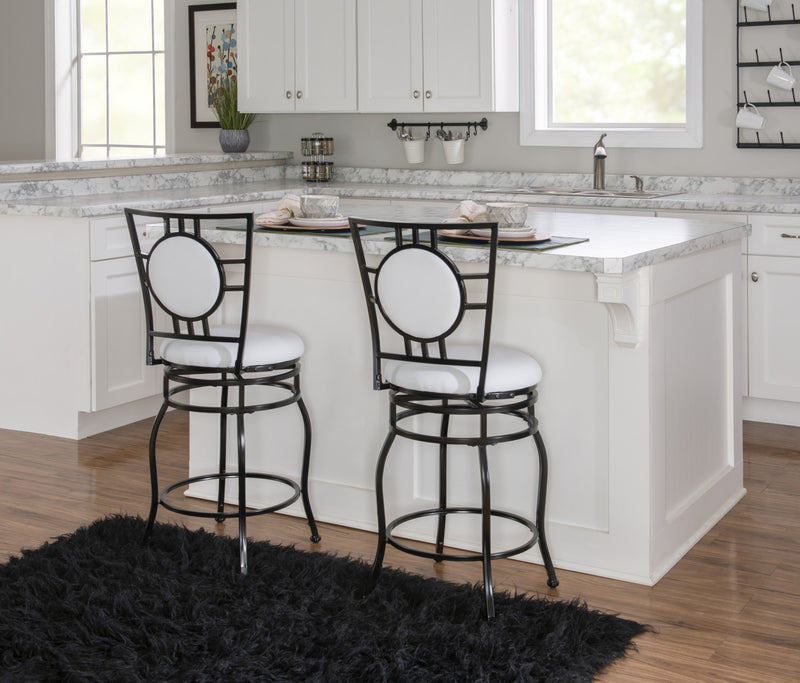 Townsend Faux Leather Adjustable Leg Bar Stool - Black