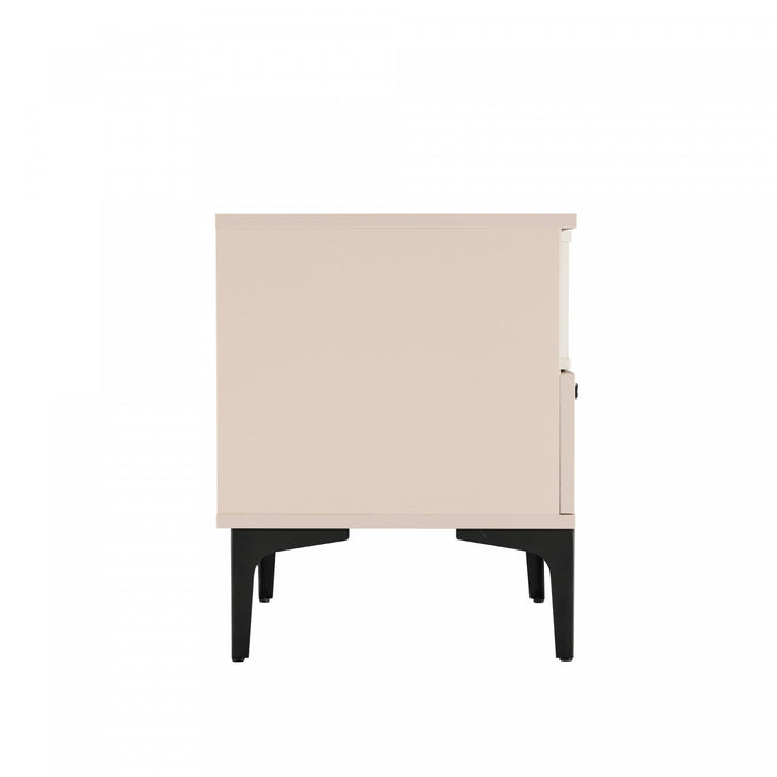 Amara Modern 20\" Nightstand in Pale Rose and White (1-Drawer)