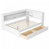 Arthur Full Size Wood Daybed with LED Light, USB Port and 2 Storage Drawers, White | Lit de jour Arthur en bois format Full avec LED, port USB et 2 tiroirs de rangement, blanc