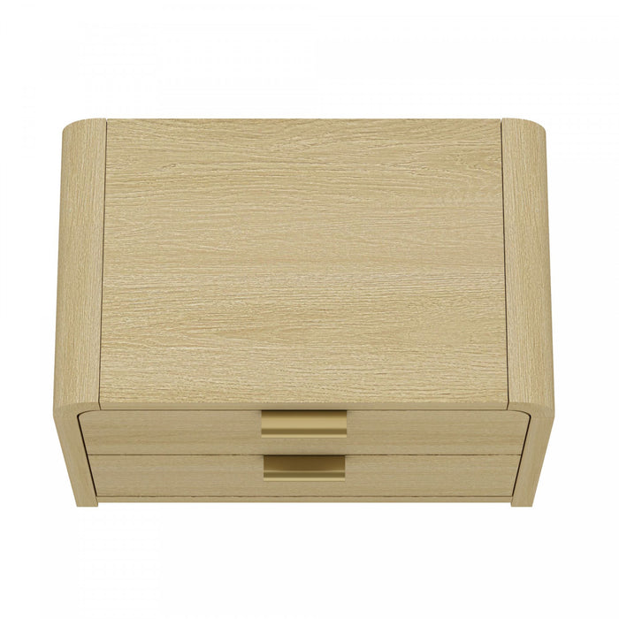 Grace Modern 28\" Nightstand in Natural Oak and Gold
