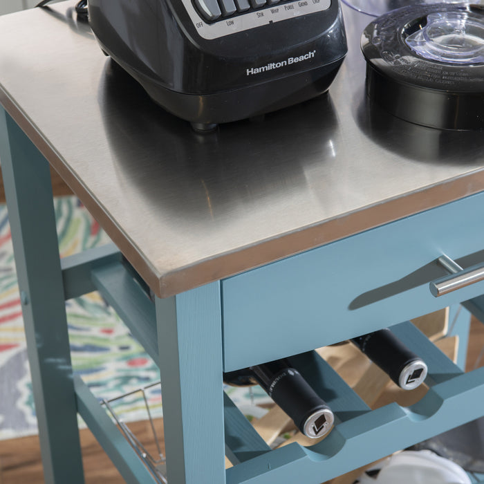 Clarke Kitchen Bar Cart - Blue