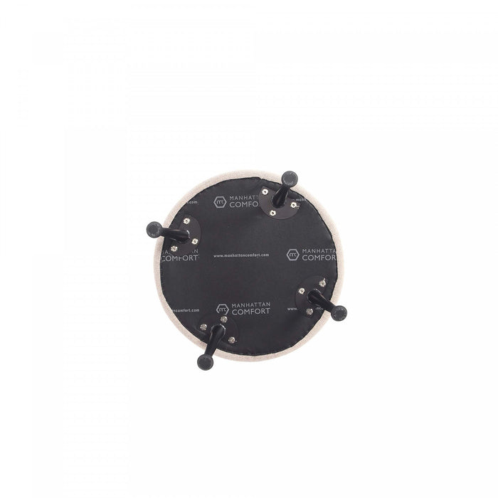 Bailey Mid-Century Modern Upholstered Accent Ottoman in Wheat