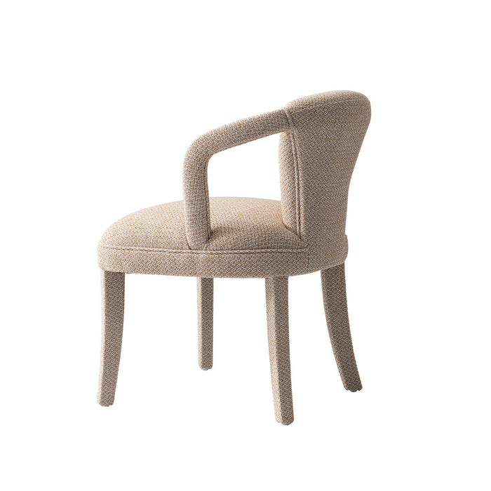 Palmer Mid-Century Modern Upholstered Tweed Armchair in Gold Dust - Set of 2 Dining Chair